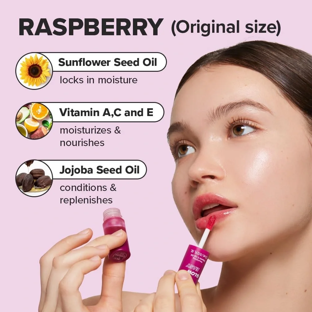 I Dew Care Raspberry Glow Easy Nourishing Vitamin C Lip Oil .12oz